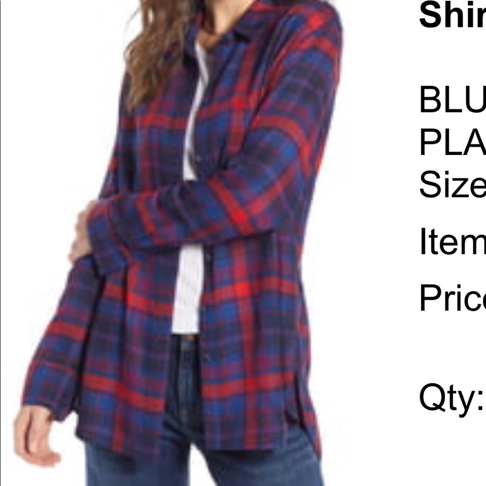 NWOT treasure and bond boyfriend button down L